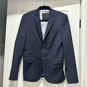 ZARA BLACK TAG Men's Navy Blazer SPORT COAT - size 36 (small)